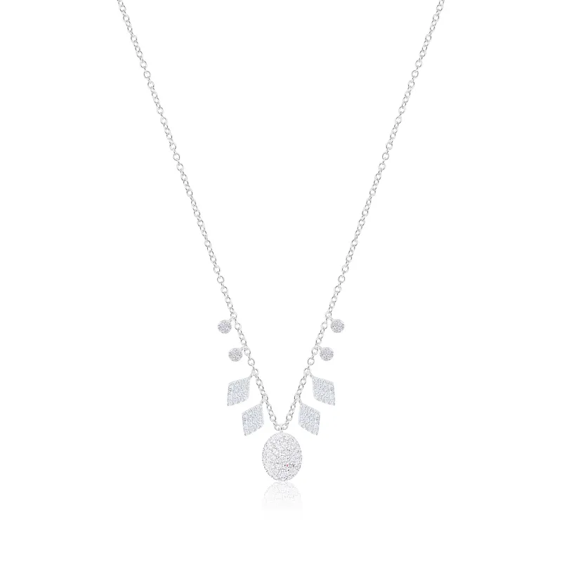 White Gold Disc Charm Necklace made by Meira T