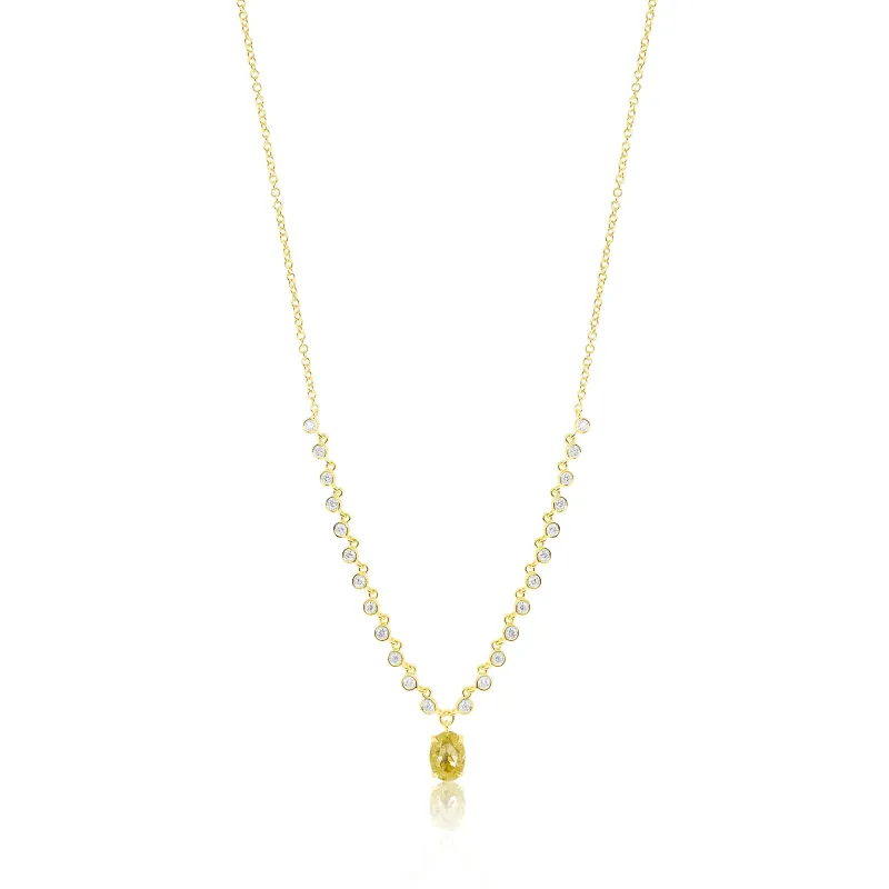 14kt Yellow Gold Diamond and Yellow Diamond Pendant Necklace sold by Meira T