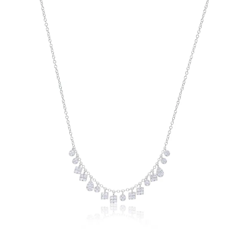 14kt White Gold Diamond Fringe Necklace sold by Meira T