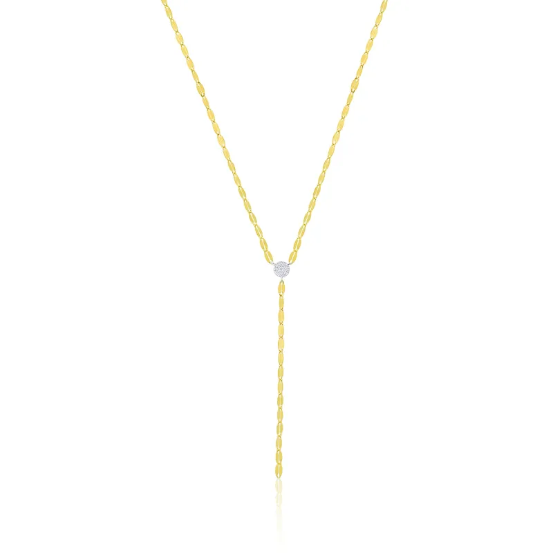 14kt Yellow Gold Diamond Lariat Necklace sold by Meira T