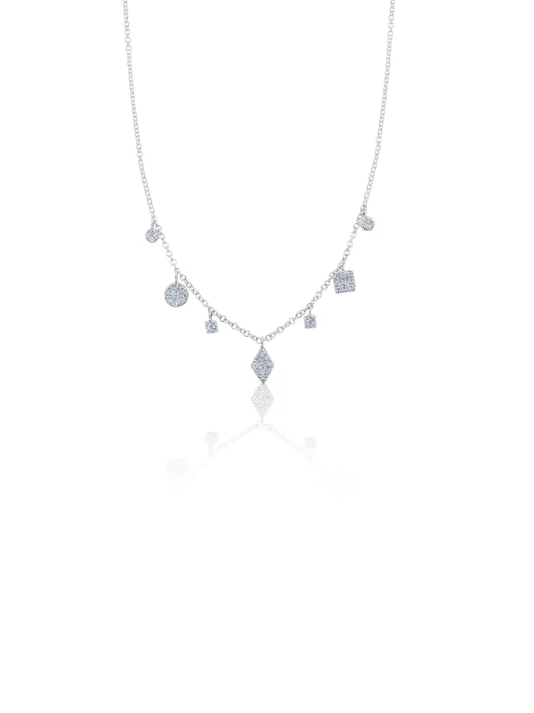 14kt White Gold Diamond Drop Necklace sold by Meira T