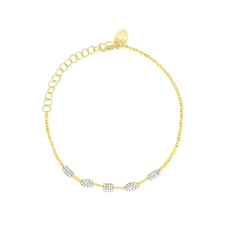 14kt Yellow Gold Diamond Shapes Bracelet sold by Meira T