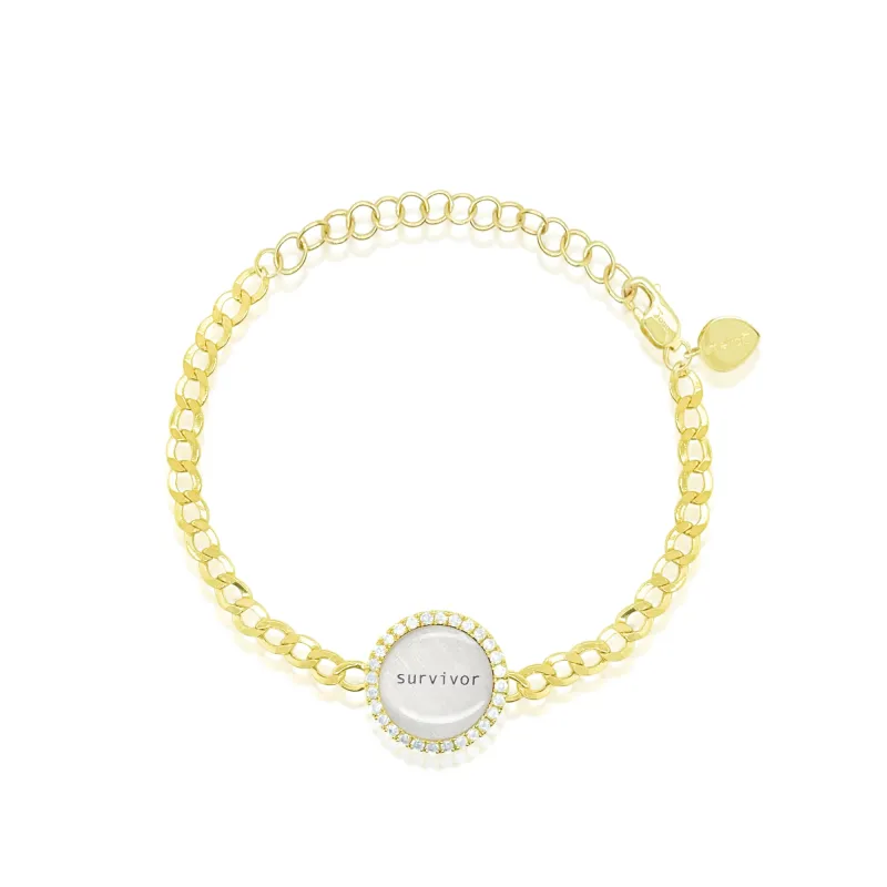 Yellow Gold Lithograph Survivor Bracelet sold by Meira T