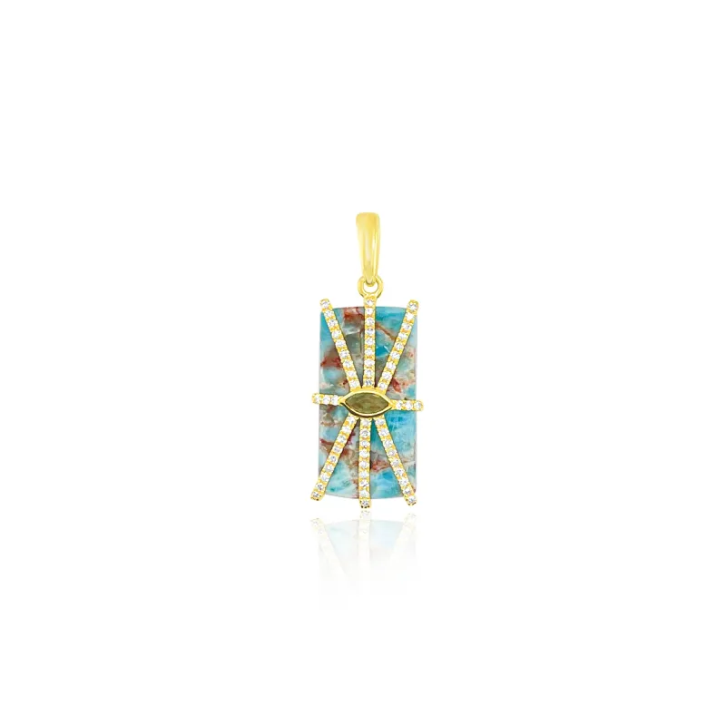 14kt Yellow Gold Apatite and Citrine Diamond Charm sold by Meira T