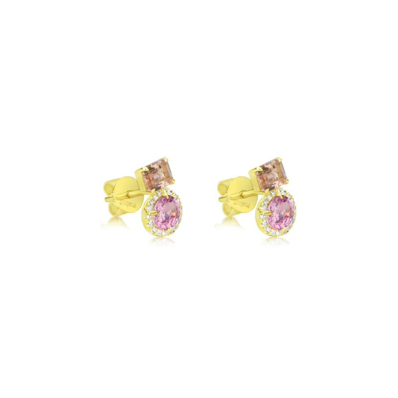 Pink Sapphire and Morganite Studs sold by Meira T