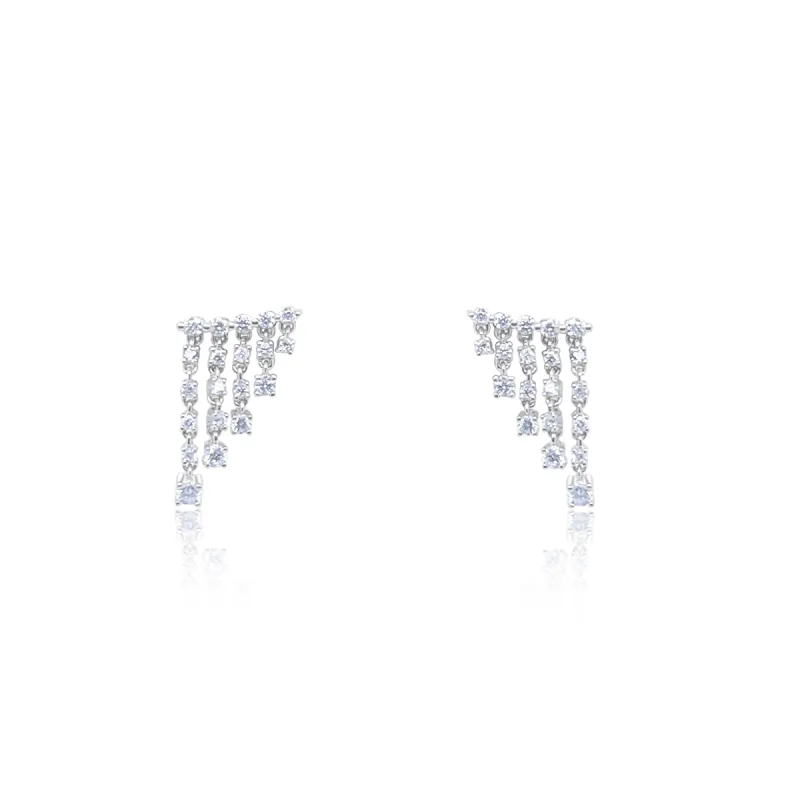 White Gold Fringe Diamond Ear Climber Stud *ONLINE EXCLUSIVE* sold by Meira T