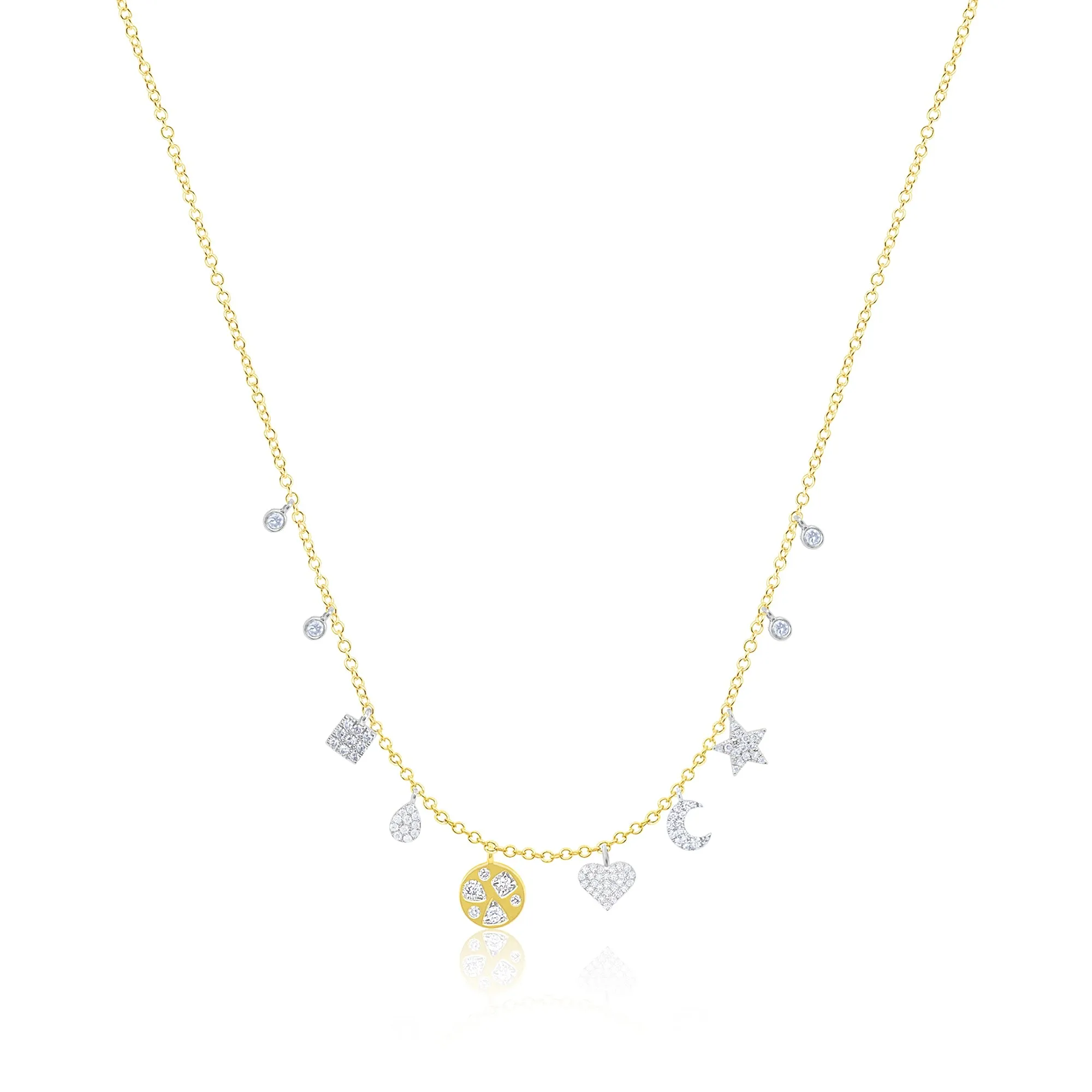 14kt Yellow Gold Diamond Celestial Heart Charms Necklace sold by Meira T