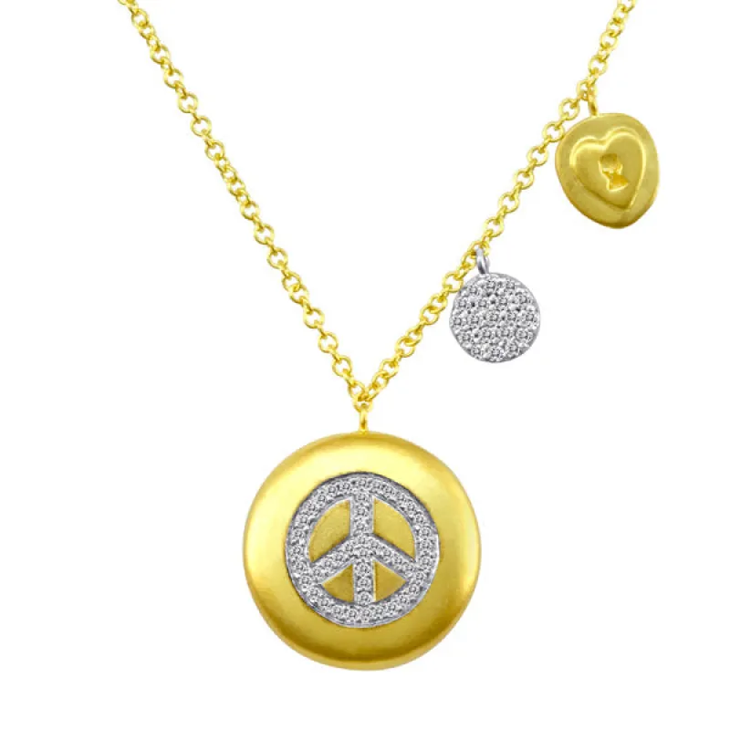 Yellow Silver Peace Necklace sold by Meira T