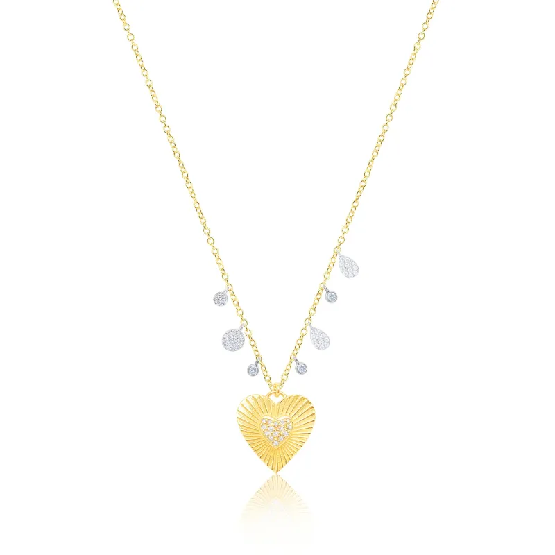 Yellow Gold Heart Charm Necklace sold by Meira T