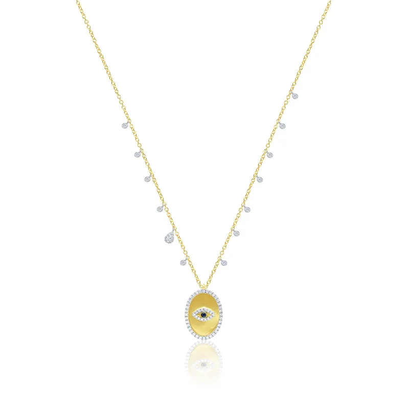 Yellow Gold Evil Eye Necklace sold by Meira T