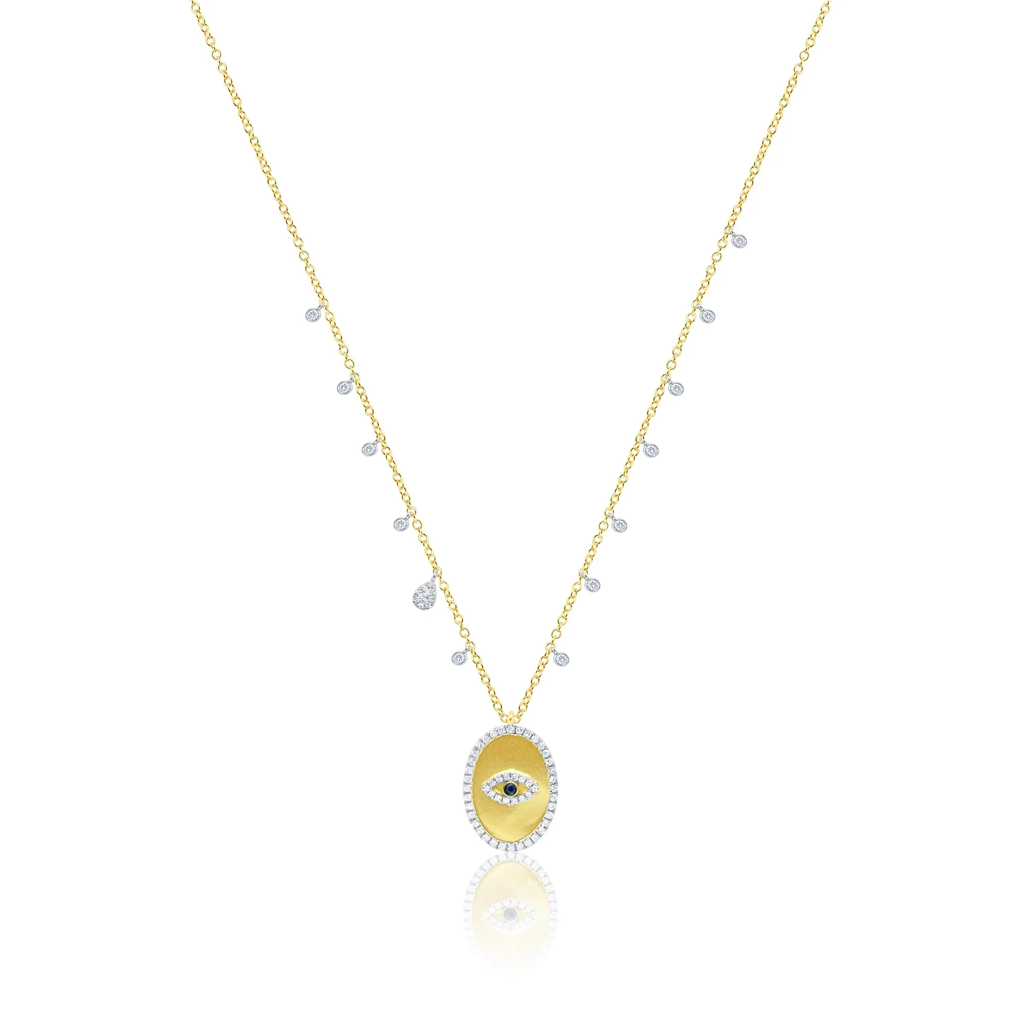 Yellow Gold Evil Eye Necklace sold by Meira T