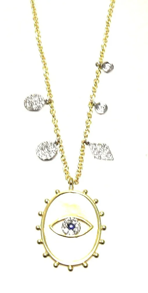 Yellow Gold Evil Eye Amulet Necklace sold by Meira T