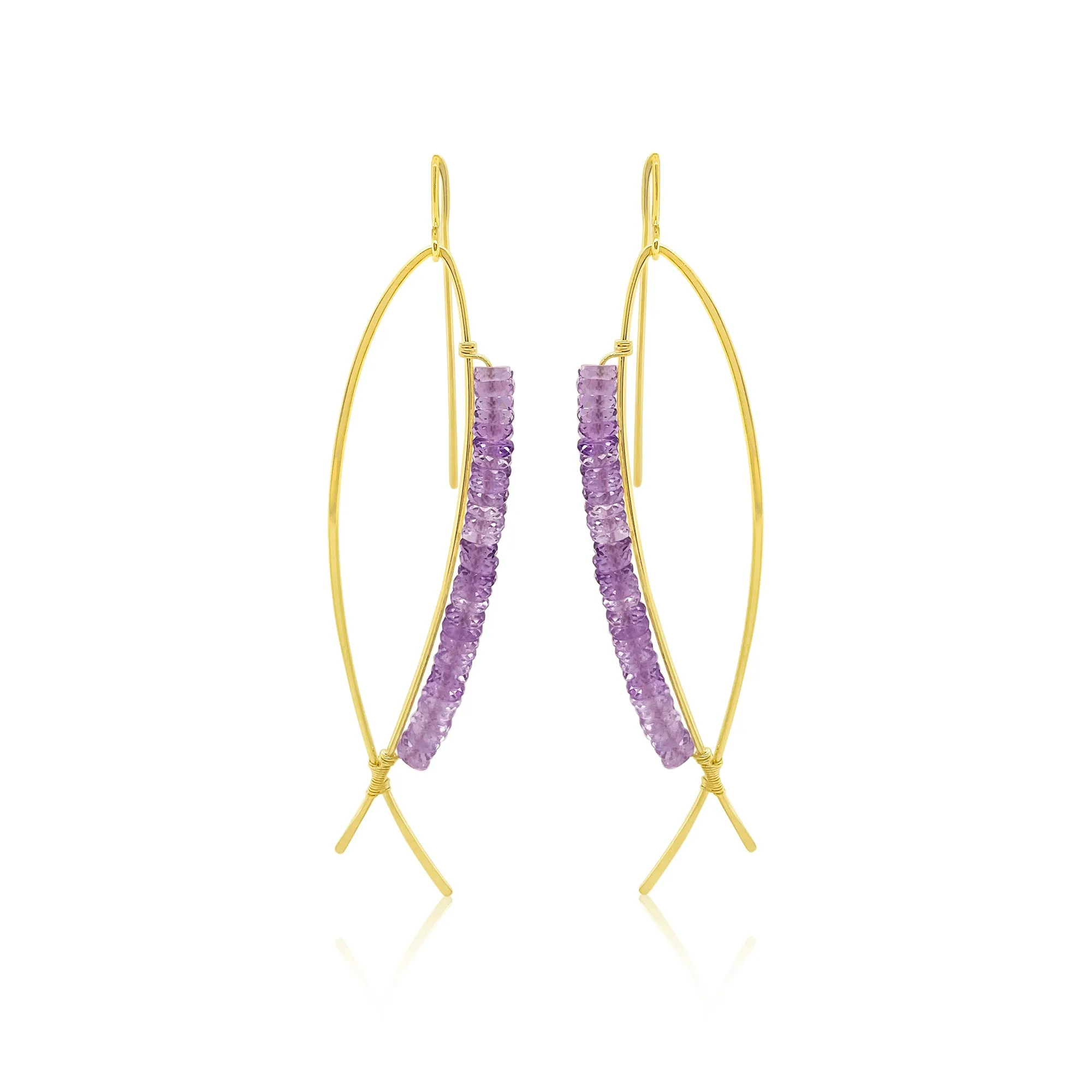 14kt Yellow Gold Purple Amethyst Earrings sold by Meira T