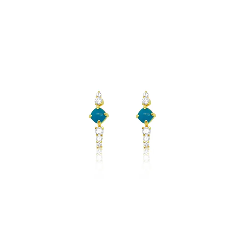Yellow Gold and Diamond Opal Studs sold by Meira T