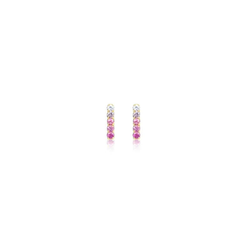 Yellow Gold Pink Sapphire Earrings sold by Meira T