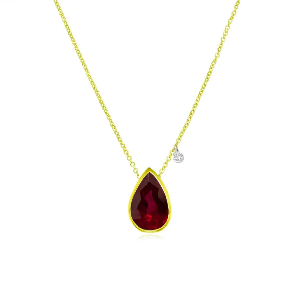 January Birthstone | Garnet Pear Necklace sold by Meira T