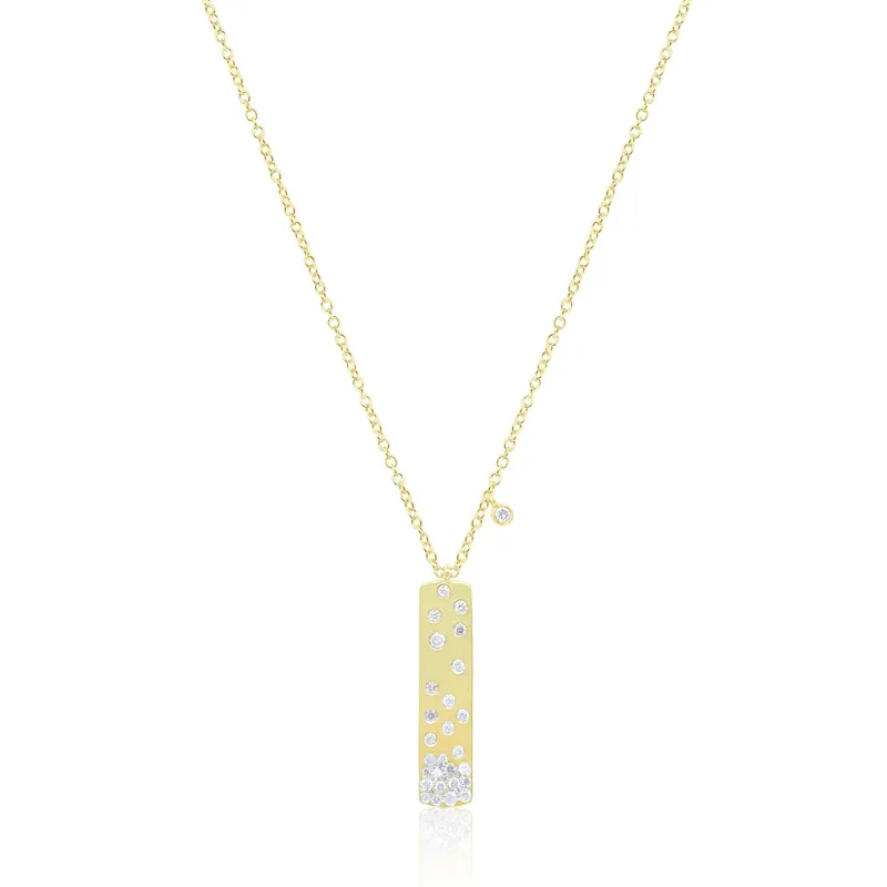 Yellow Gold Bar Necklace sold by Meira T