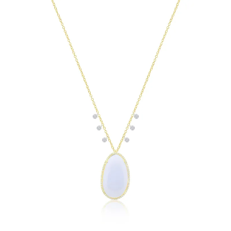 Yellow Gold Chalcedony Necklace made by Meira T