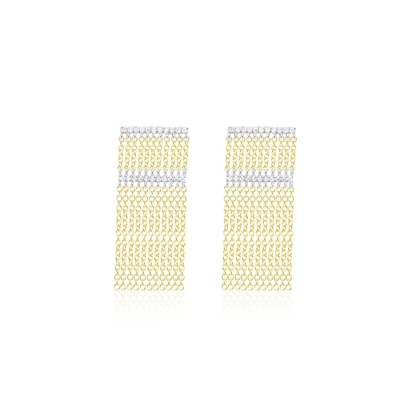 Yellow Gold Fringe Earrings sold by Meira T