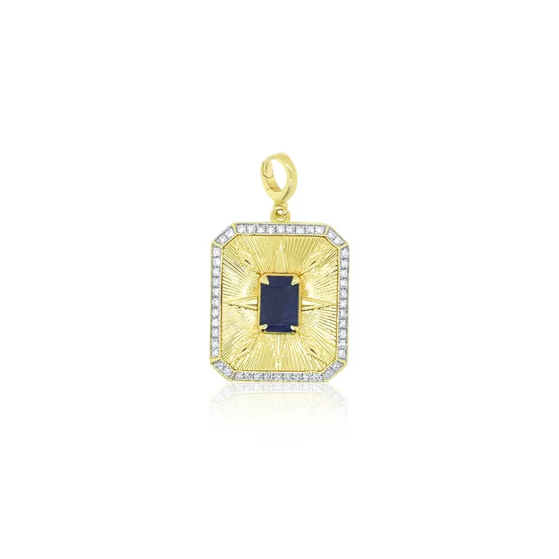 14kt Yellow Gold Diamond and Tanzanite Coin Charm sold by Meira T