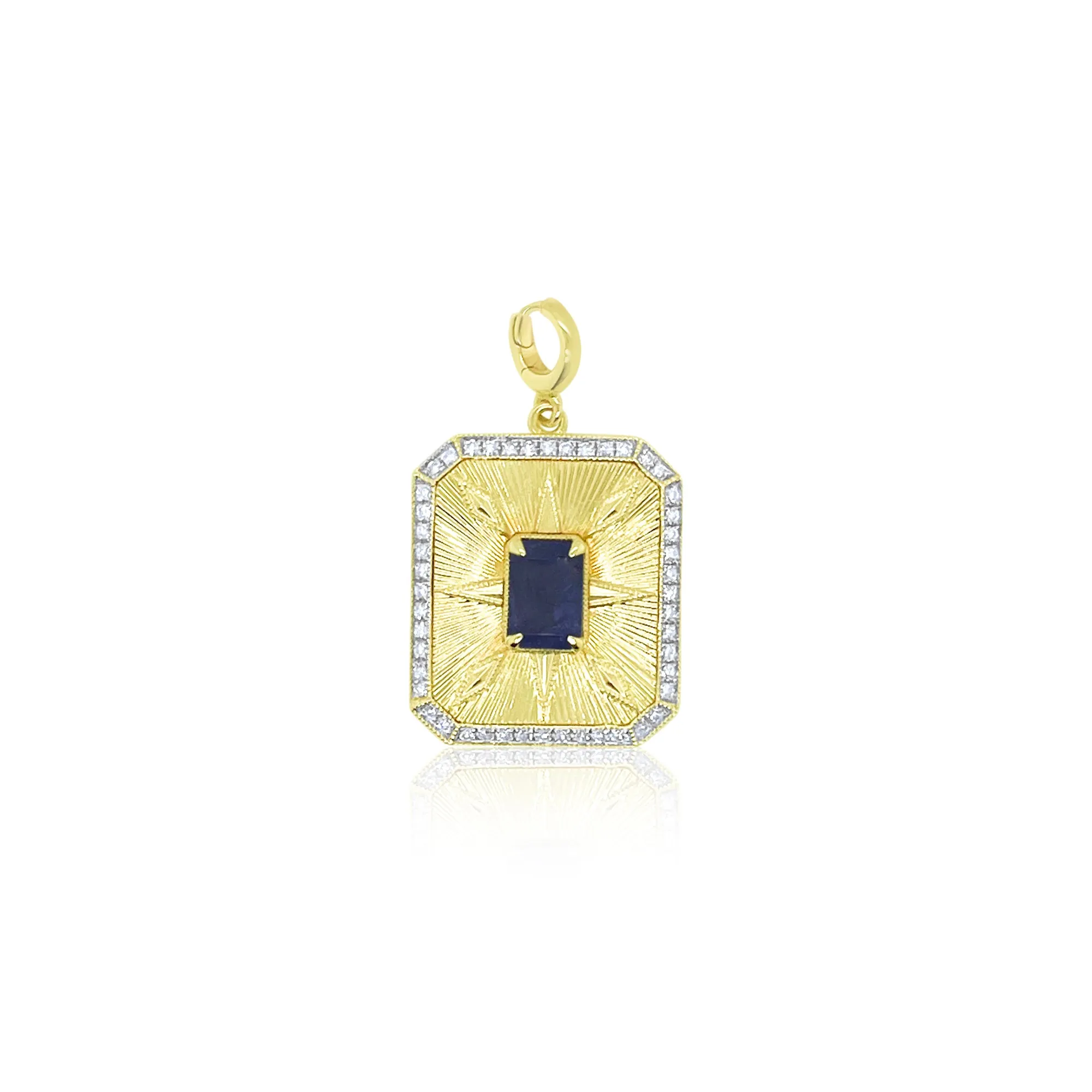 14kt Yellow Gold Diamond and Tanzanite Coin Charm sold by Meira T