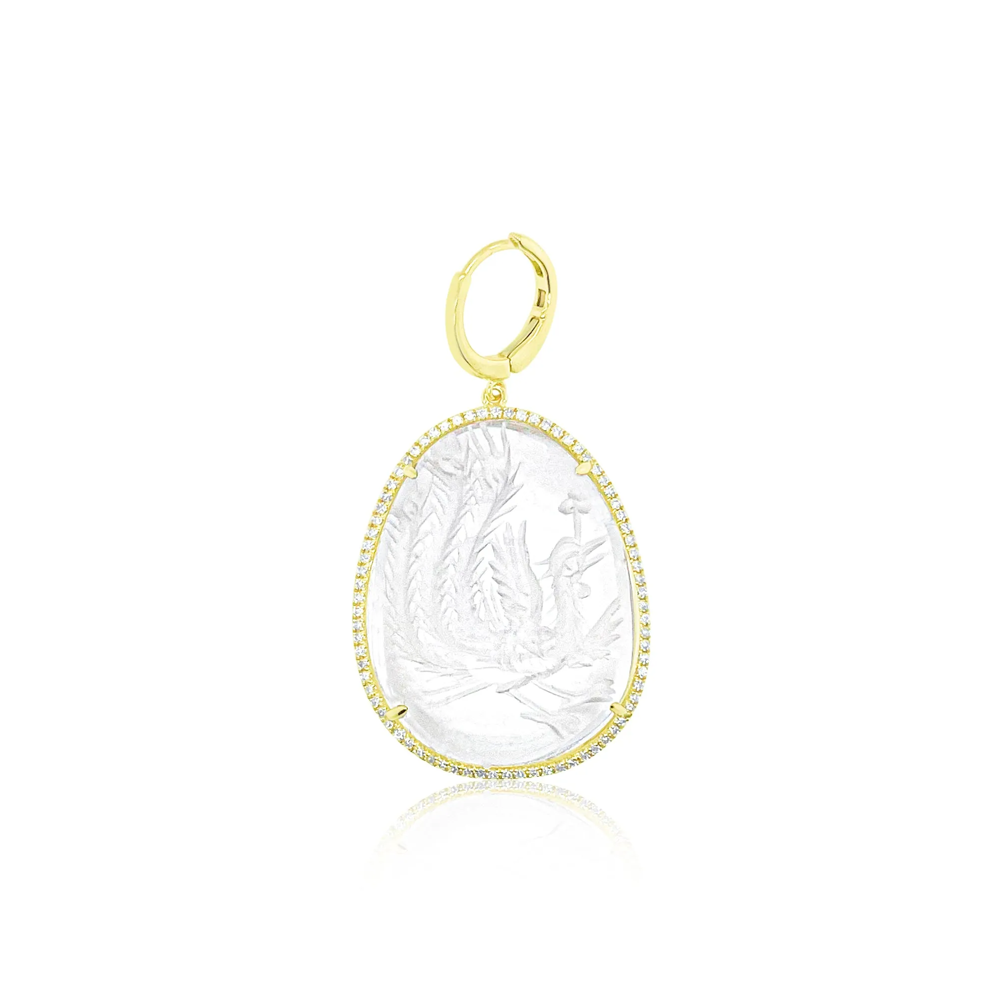 14kt Yellow Gold and Diamond Bird Lithograph Charm sold by Meira T