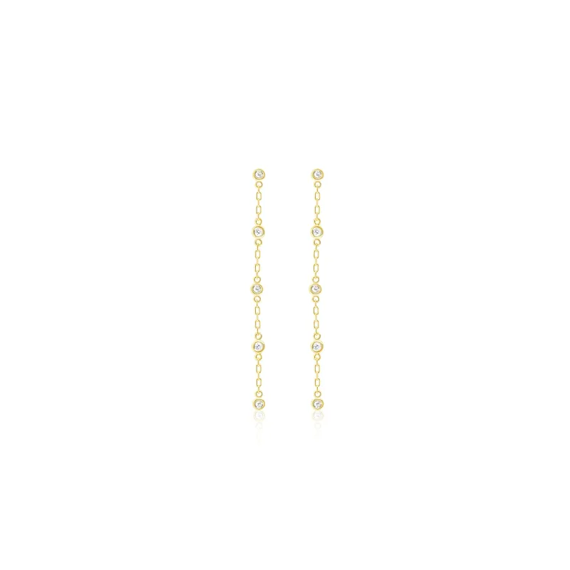 Yellow Gold Diamond Earrings sold by Meira T
