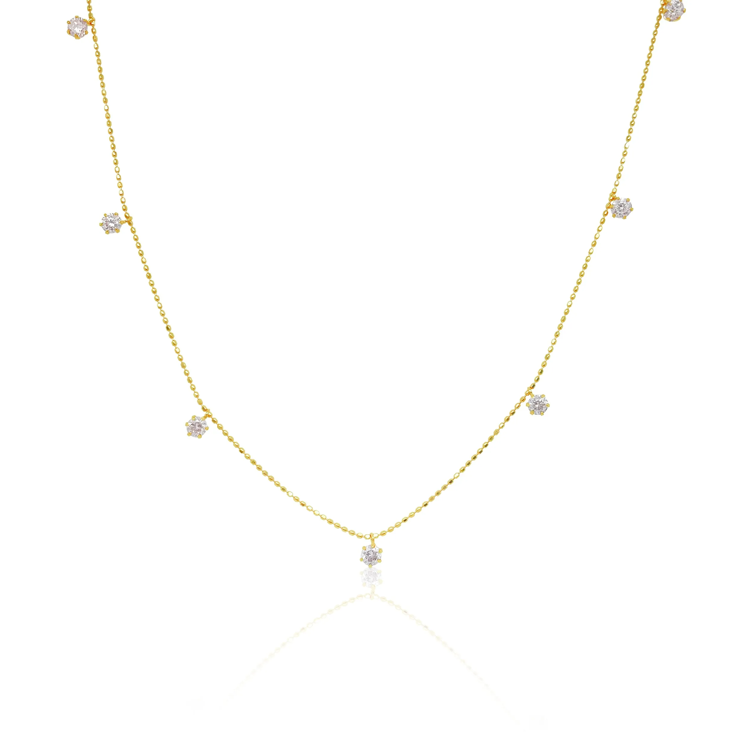 Yellow Gold Diamond Layering Necklace sold by Meira T