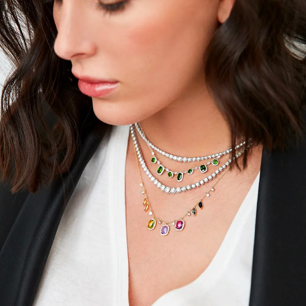 Diamond and Rainbow Stone Necklace sold by Meira T product image thumbnail 2