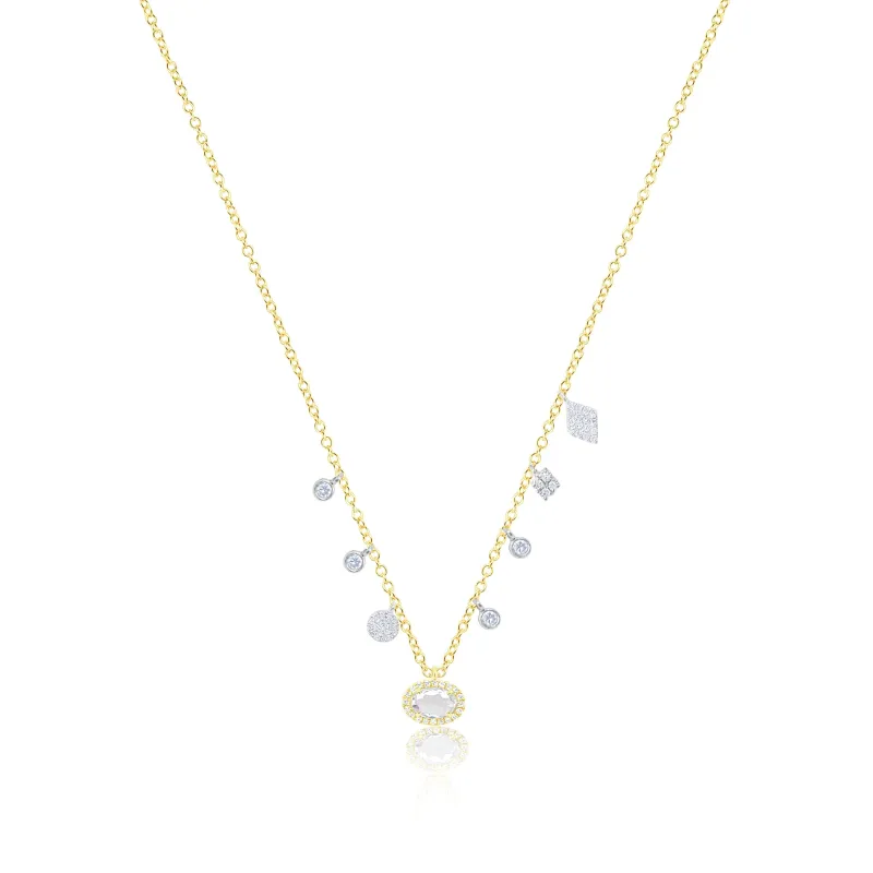 14kt Yellow Gold Diamond and White Sapphire Necklace sold by Meira T