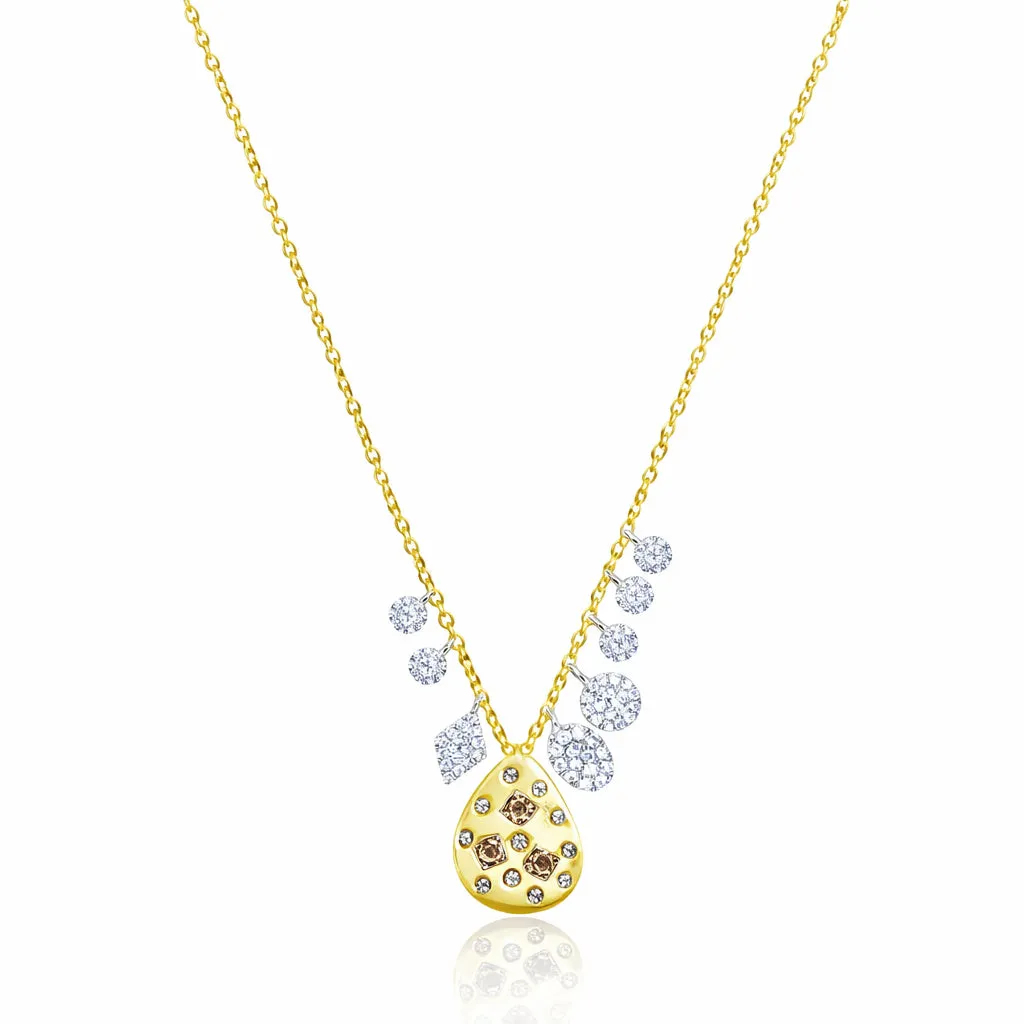 Brushed Yellow Gold Rough Diamond Textured Necklace sold by Meira T