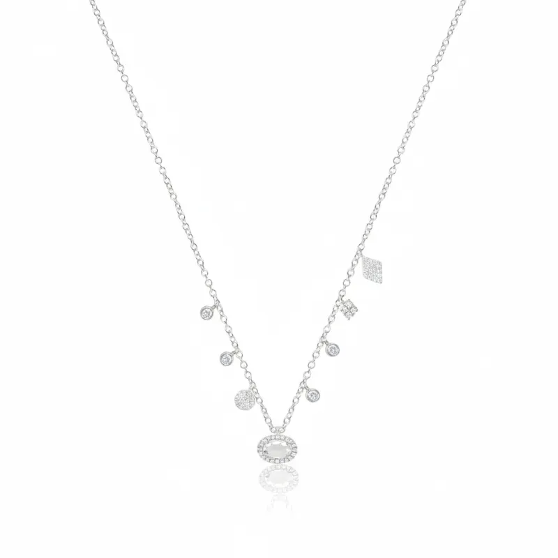 White Gold Sapphire Necklace sold by Meira T