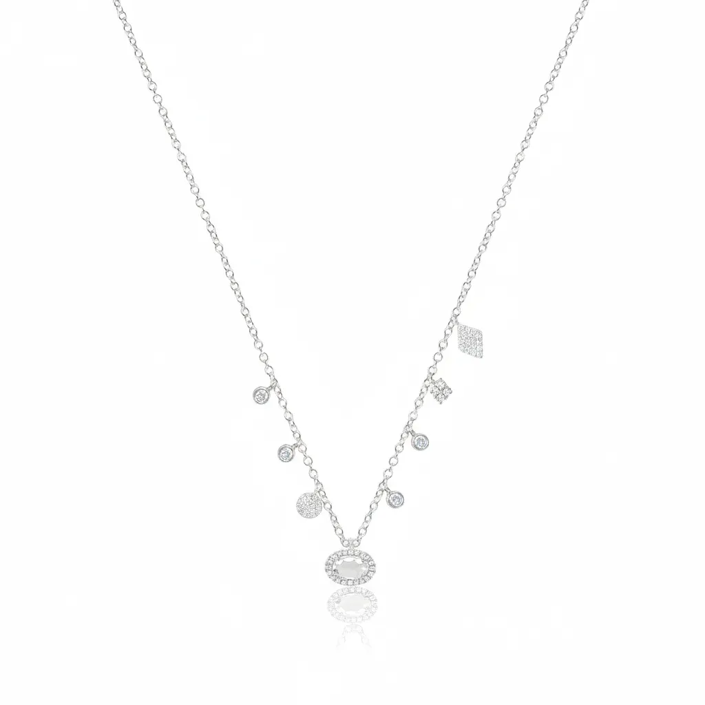 White Gold Sapphire Necklace sold by Meira T