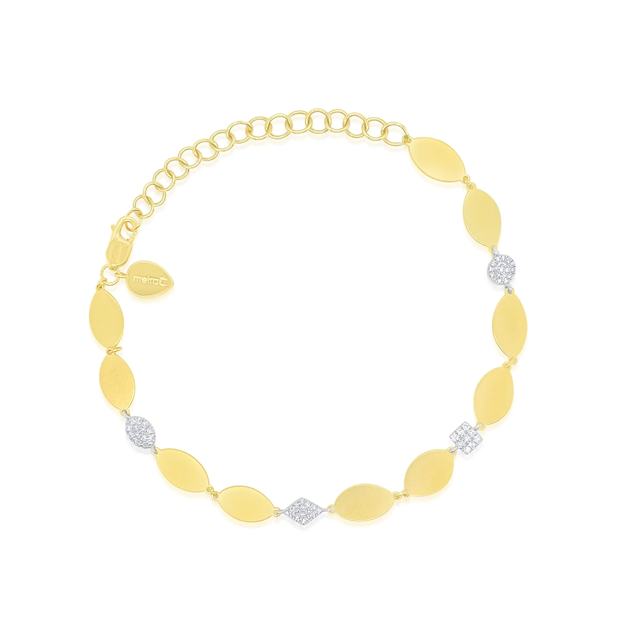 14kt Yellow Gold Diamond and Brushed Gold Bracelet sold by Meira T