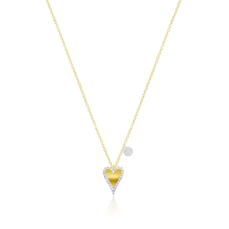 14kt Yellow Gold and Diamond Heart Necklace sold by Meira T