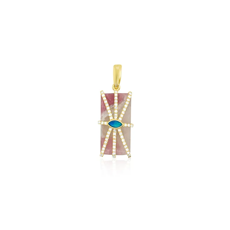 14kt Yellow Gold Diamond and Pink Tourmaline and Opal Charm sold by Meira T