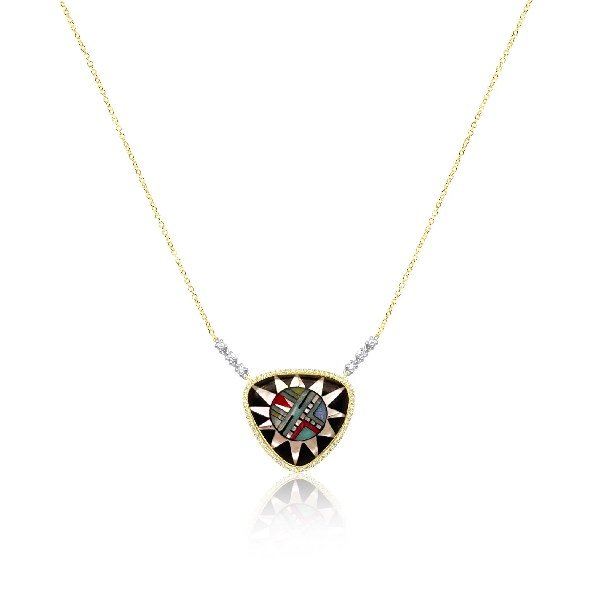 14kt Gold Mosaic Necklace with Diamonds sold by Meira T