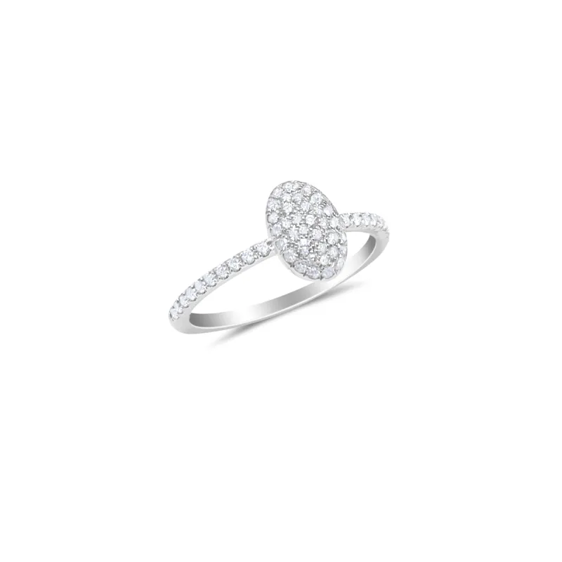 14kt White Gold Pave Diamond Stack Ring sold by Meira T