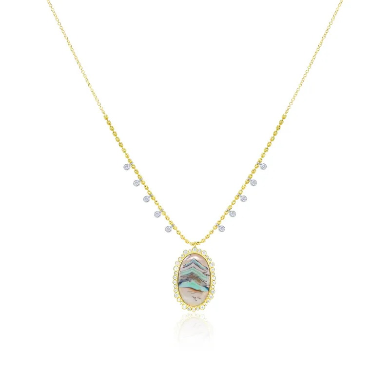 14kt Yellow Gold Opal and Diamond Charms Necklace sold by Meira T