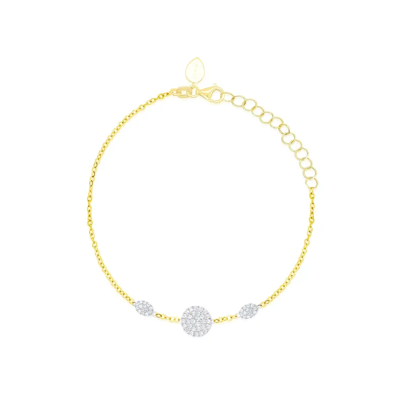 Yellow Gold Chain and Disc Bracelet made by Meira T