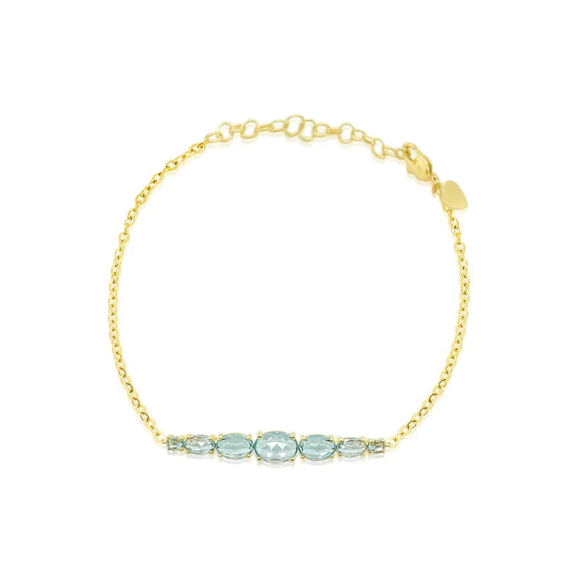 14kt Yellow Gold Round Blue Topaz Bracelet sold by Meira T