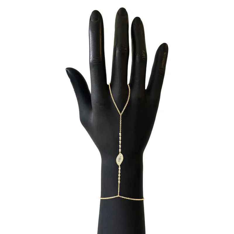 Evil Eye Diamond Handchain made by Meira T