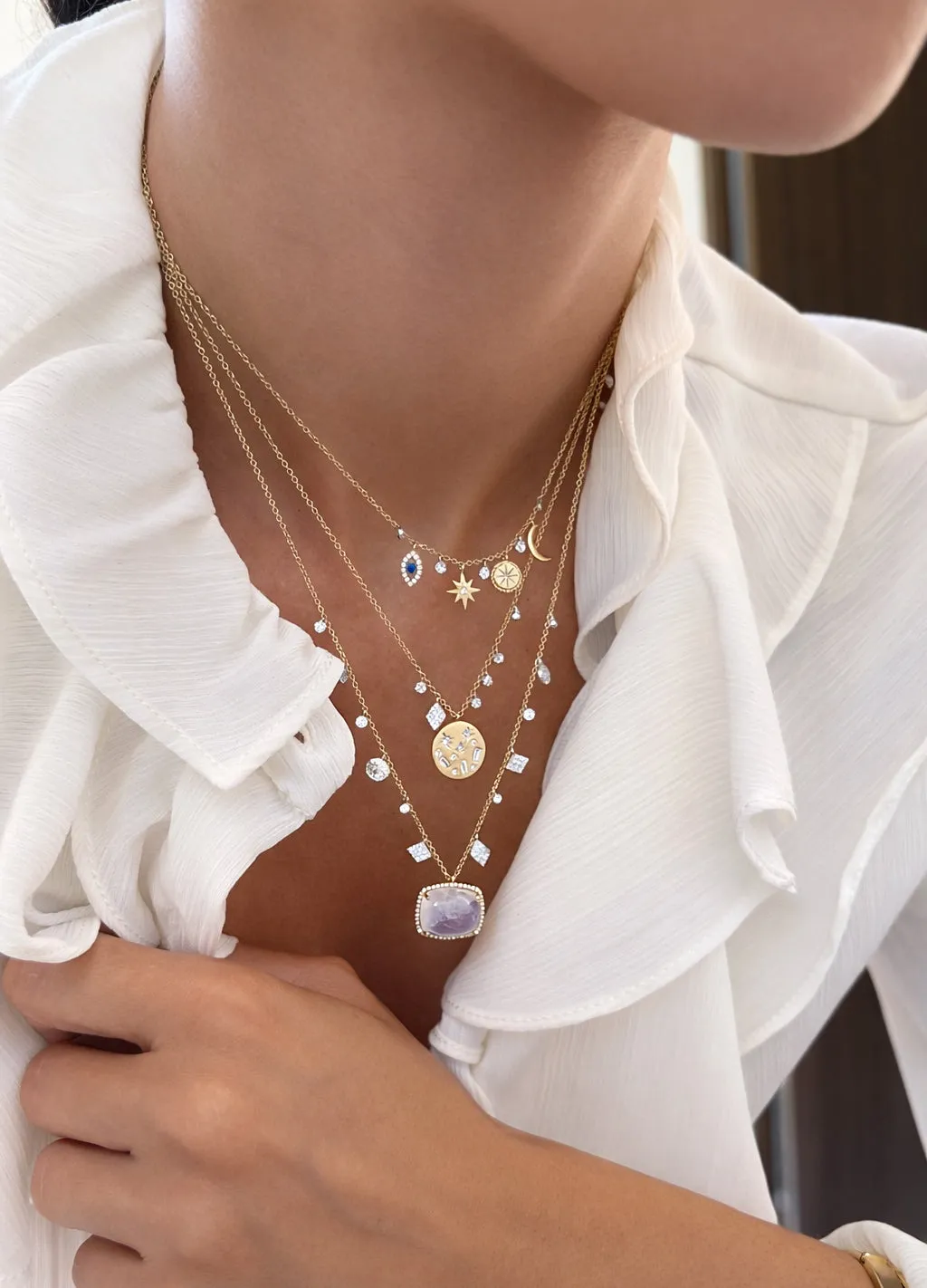 Moonstone Multicharm Necklace sold by Meira T product image thumbnail 2