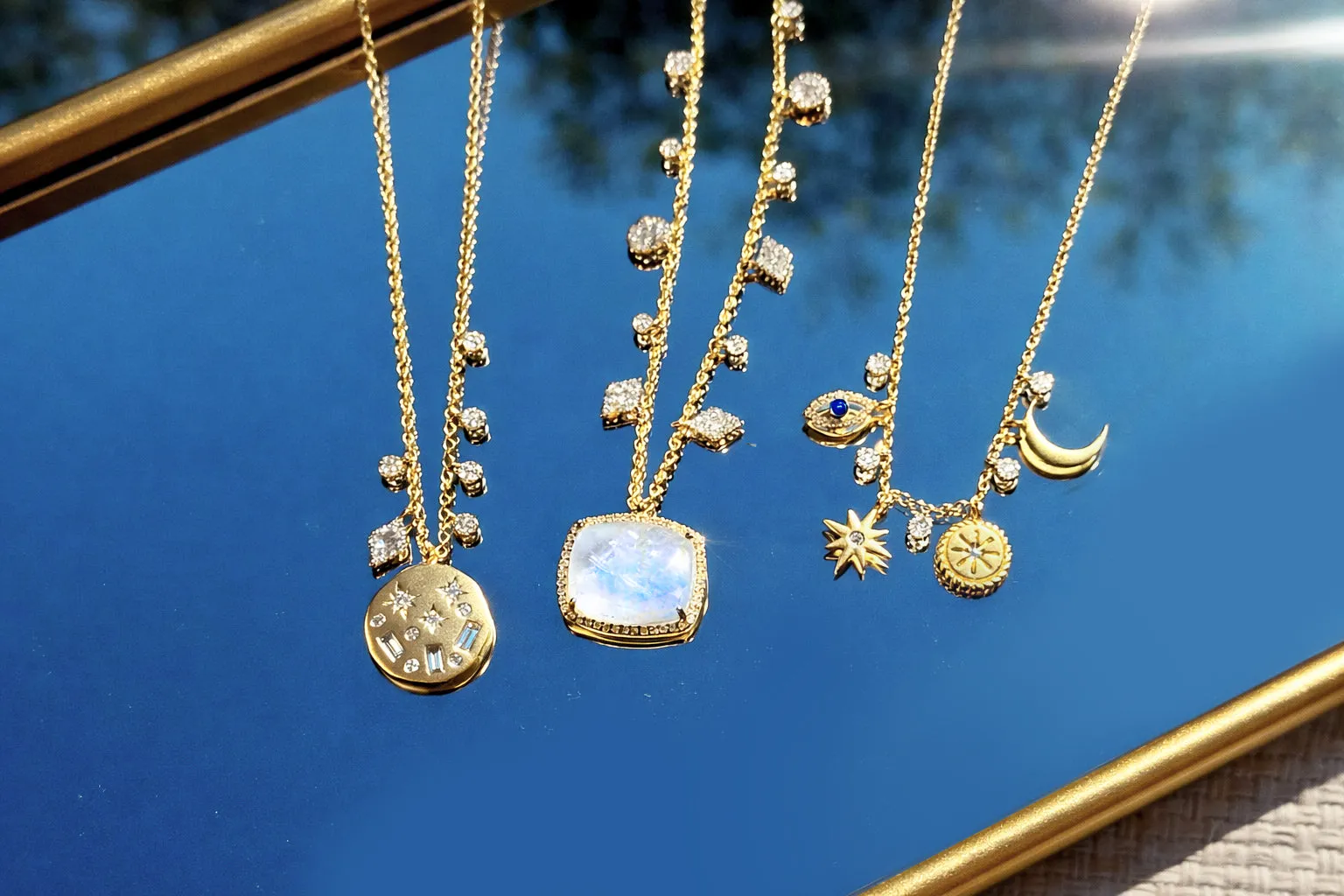 Moonstone Multicharm Necklace sold by Meira T product image thumbnail 3