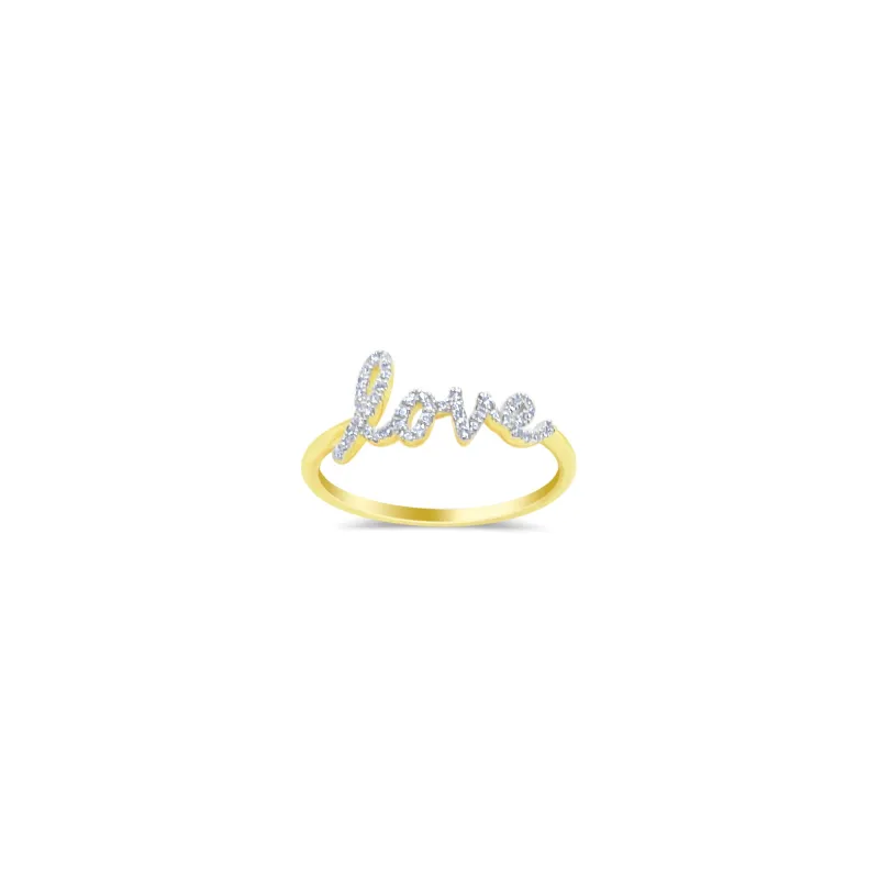 14kt Yellow Gold Diamond Love Ring sold by Meira T