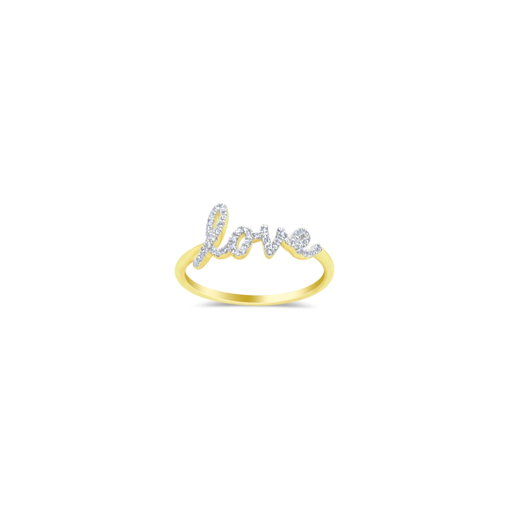 14kt Yellow Gold Diamond Love Ring sold by Meira T
