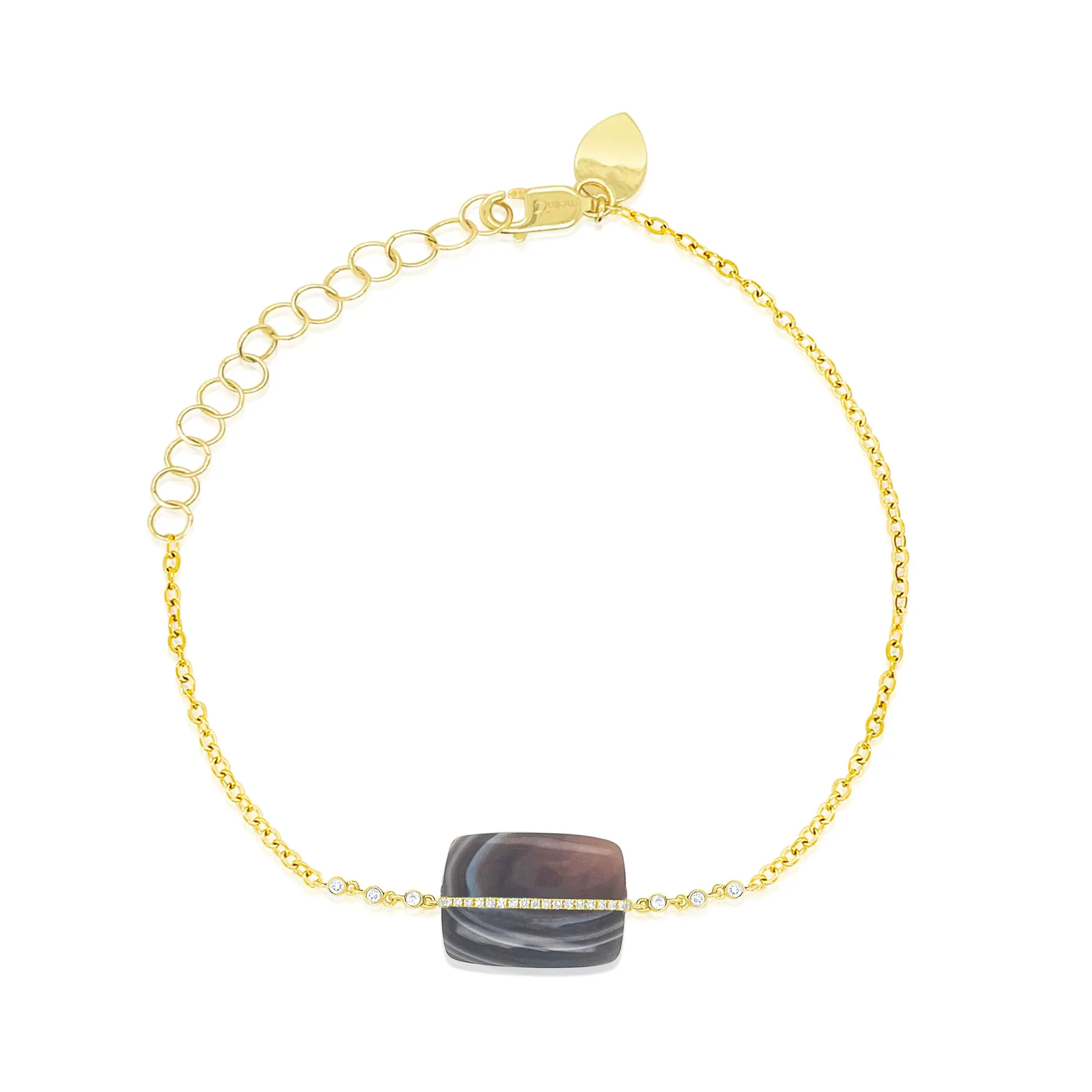 14kt Yellow Gold Diamond and Agate Pendant Bracelet sold by Meira T