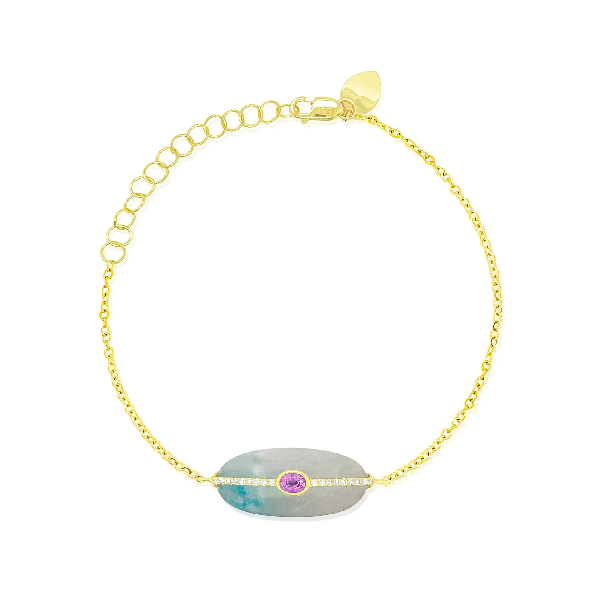 14kt Yellow Gold Heminorphite and Diamond Pendant Bracelet sold by Meira T
