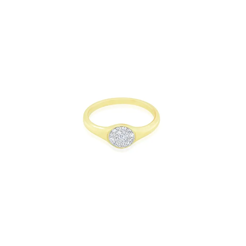 14kt Yellow Gold Diamond Circle Ring made by Meira T