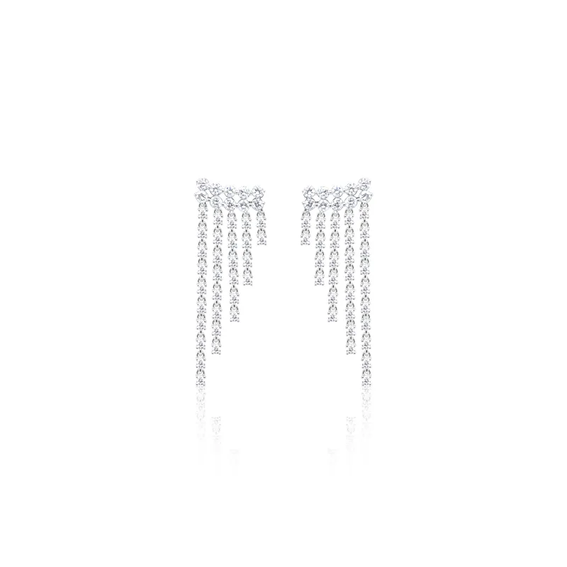 14kt White Gold Diamond Fringe Earrings made by Meira T